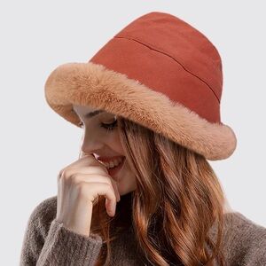 Winter Bucket Hat Fluffy Fuzzy Bucket Hat Hiking Safari Cap Sherpa Bucket Hat